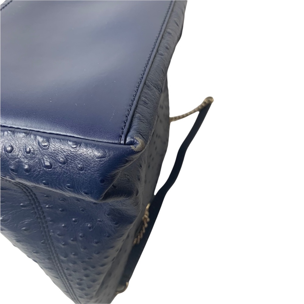 Kate Spade a la vita ostrich halsey Large Navy Leather Bag - Picture 9 of 16